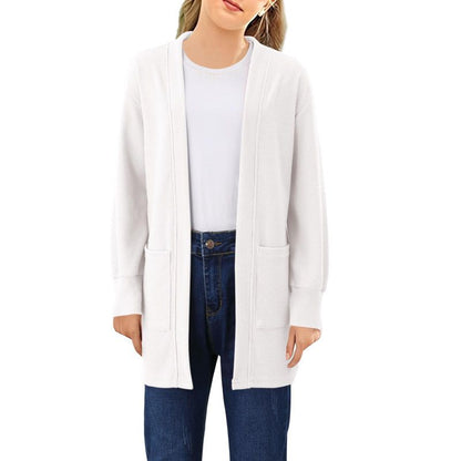 Girls Casual Coat Long Sleeve Open Front Sweatshirts Jackets with Pockets