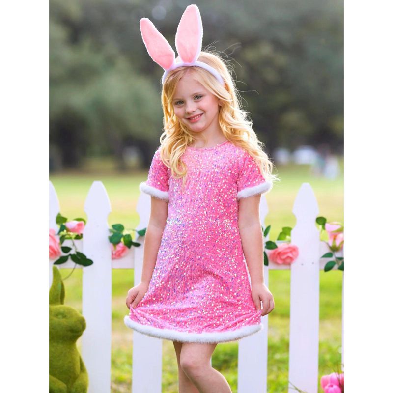 فستان عيد الفصح من الفرو المزين بالترتر من Sparkle &amp; Hop للفتيات من Mia Belle