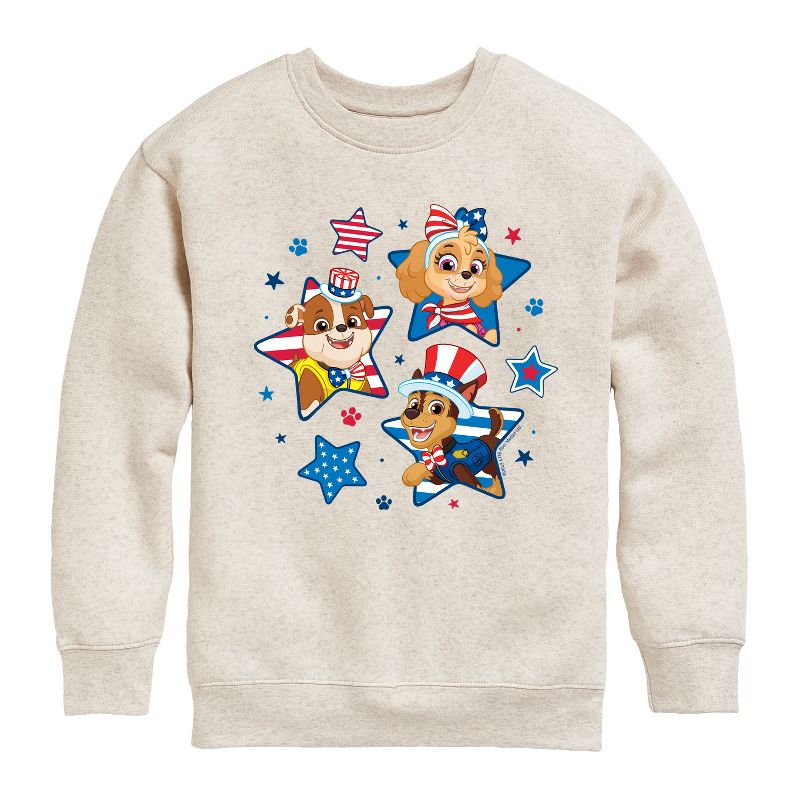 Boys' - Paw Patrol - Americana Graphic Long Sleeve Fleece Sweatshirt