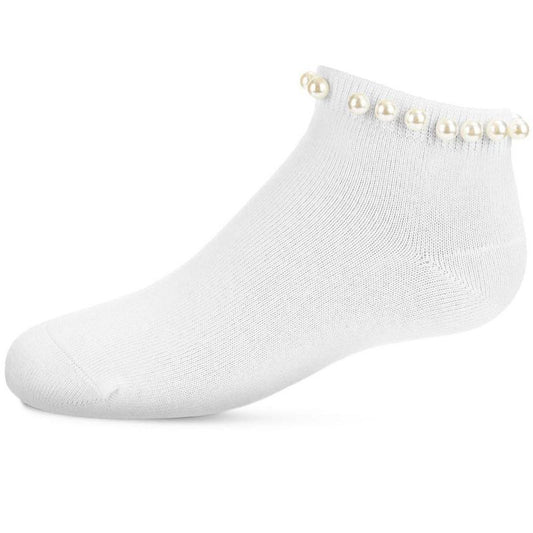Memoi Pretty in Pearls Cotton Blend Anklet Socks