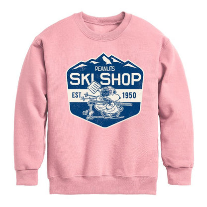 Boys' - Peanuts - Ski Shop Graphic Long Sleeve Fleece Sweatshirt