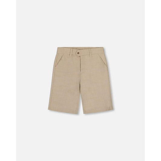 Deux par Deux Boy Slant Pocket Bermuda Shorts Light Taupe