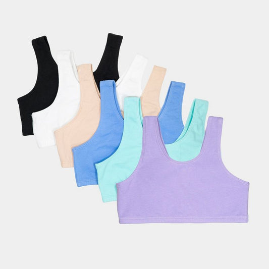 Fruit of the Loom Girls 6PK Build Up Sports Bra