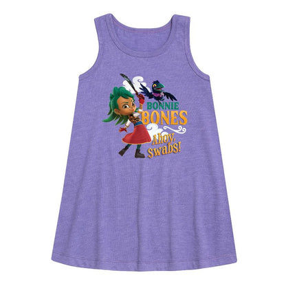 Girls' - Santiago of The Seas - Bonnie Bones Swabs Graphic Sleeveless Aline Dress