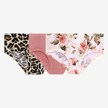 Girls Vintage Pink Rose 3 Pack Brief Set - Posh Peanut