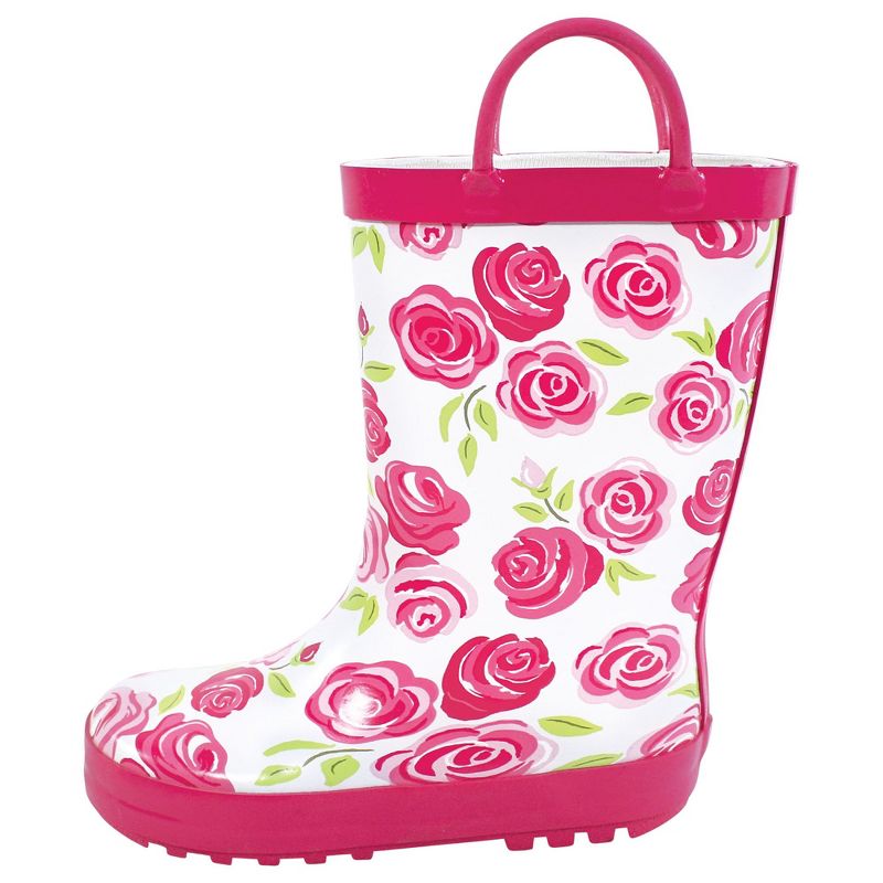 Hudson Baby Infant Girl Rain Boots, Pink Roses