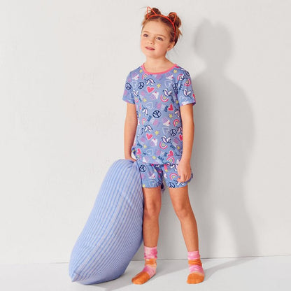 Lands' End Kids Short Sleeve Tee and Shorts Pajama Set