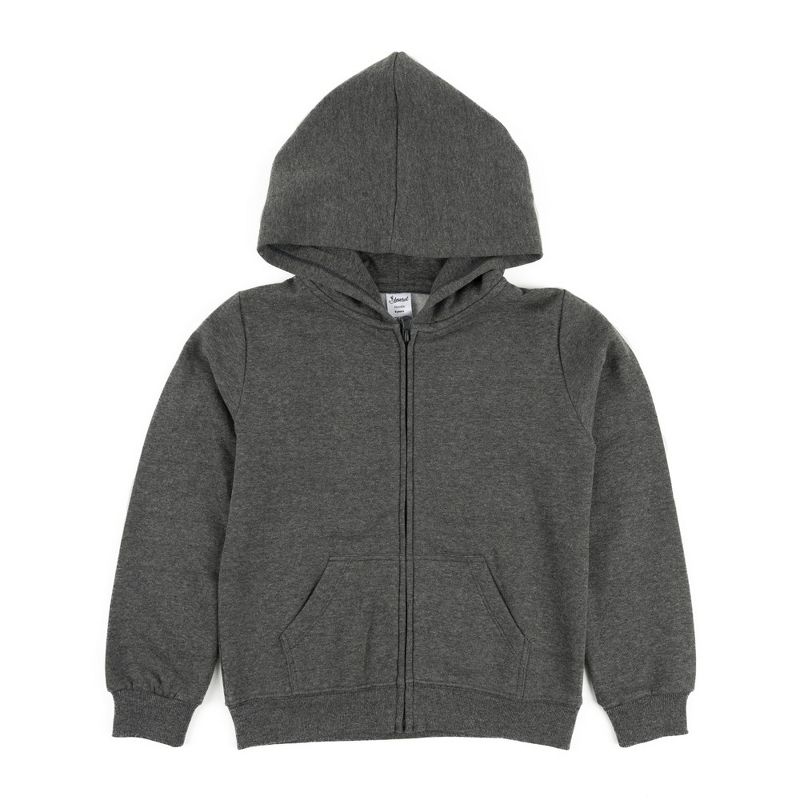 Leveret Kids Zipper Neutral Solid Color Sweat Hoodie