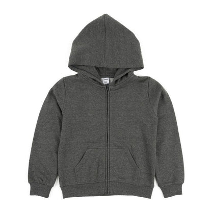 Leveret Kids Zipper Neutral Solid Color Sweat Hoodie