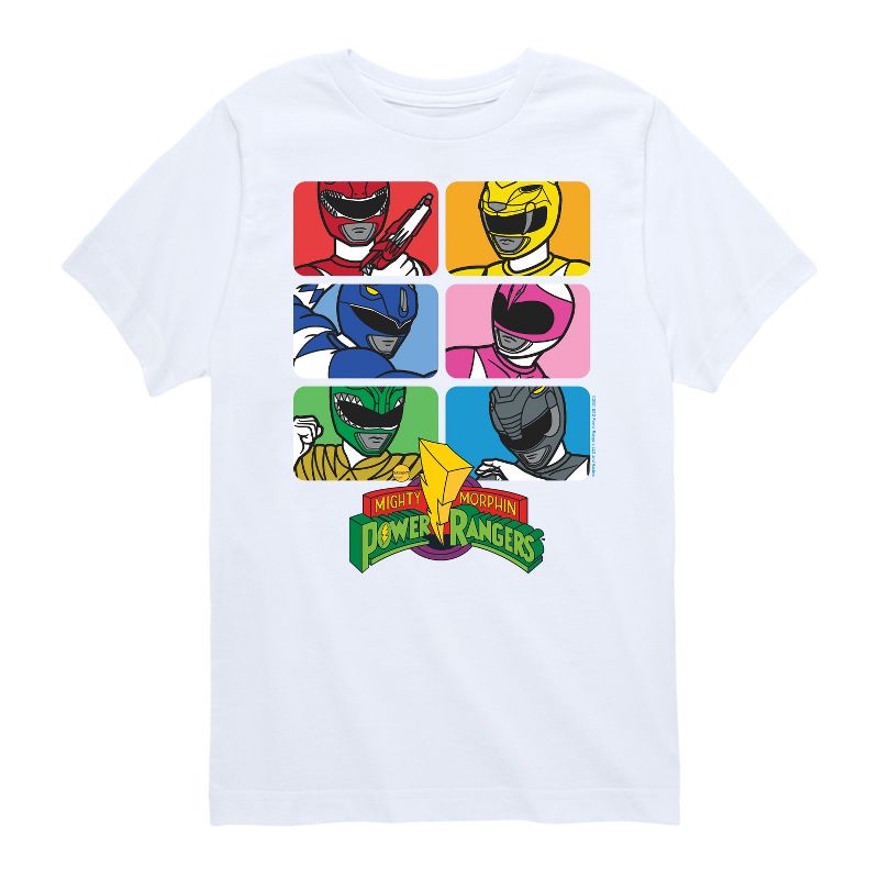 Boys' - Power Rangers - Character Group Block Short Sleeve Graphic T-Shirt
