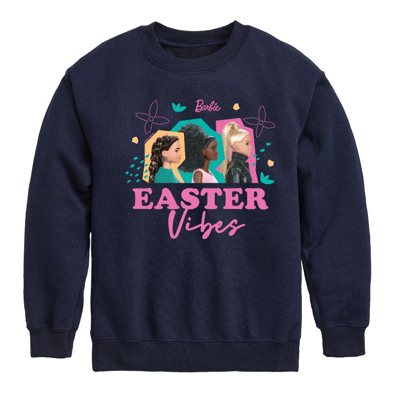 Boys' - Barbie - Easter Vibes Graphic Long Sleeve Fleece Sweatshirt
