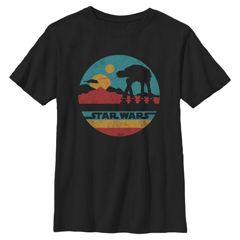 Boys Star Wars AT-AT Retro Circle T Shirt