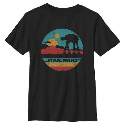 Boys Star Wars AT-AT Retro Circle T Shirt