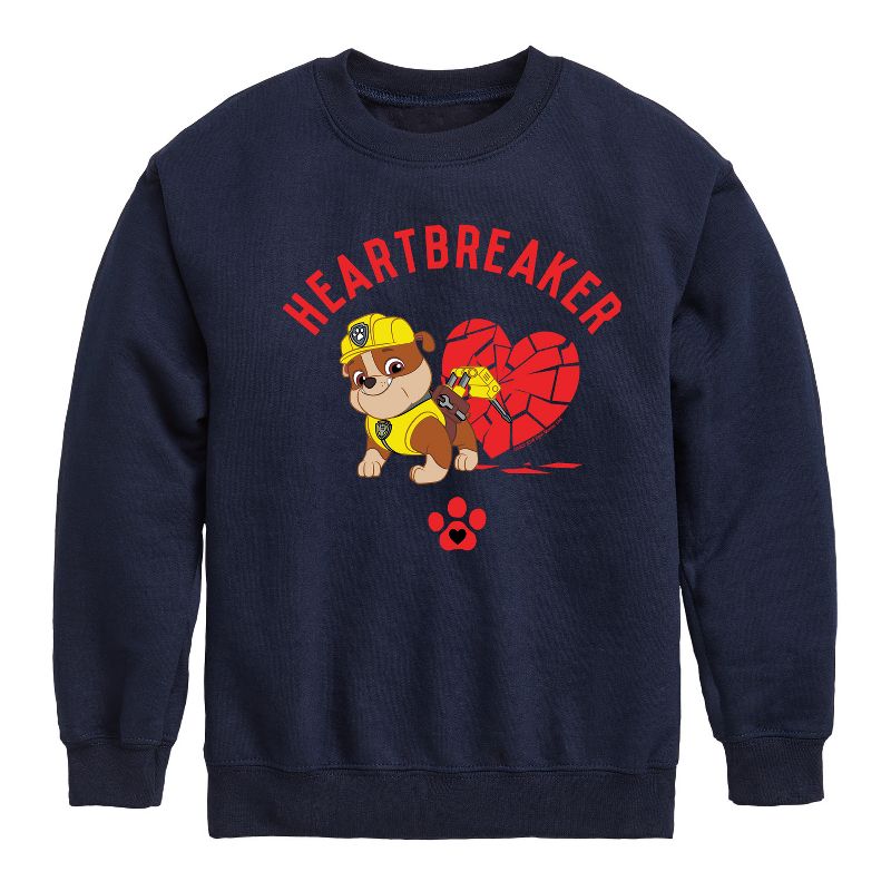 Boys' - Paw Patrol - Valentine's Heartbreaker Graphic Long Sleeve Fleece Sweatshirt