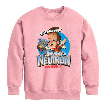 Boys' - Jimmy Neutron - Boy Genius Graphic Long Sleeve Fleece Sweatshirt