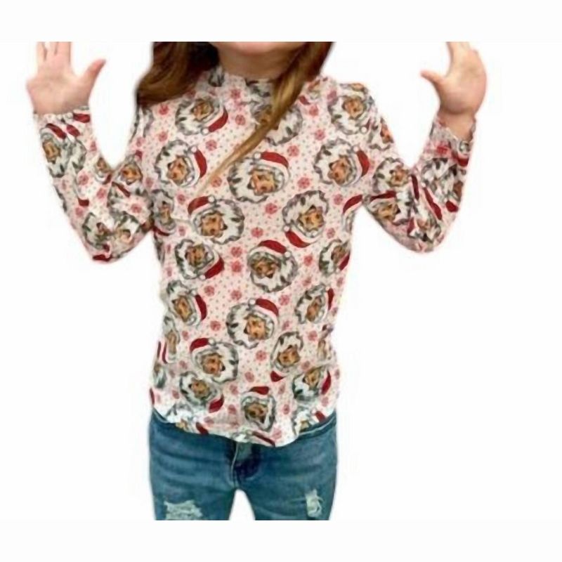 Girl Santa Mesh Top - Sterling Kreek