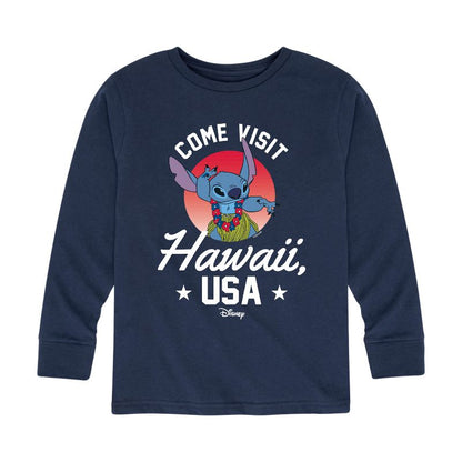 Boys' - Lilo and Stitch - Hawaii USA Long Sleeve Graphic T-Shirt