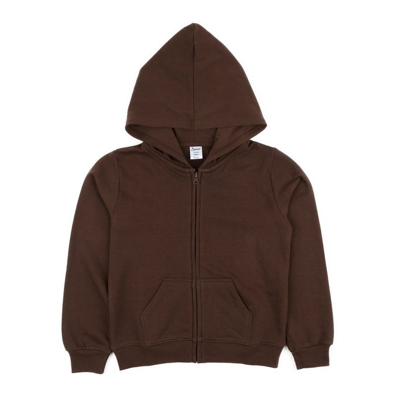 Leveret Kids Zipper Neutral Solid Color Sweat Hoodie