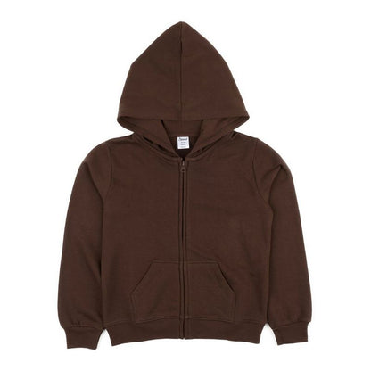 Leveret Kids Zipper Neutral Solid Color Sweat Hoodie