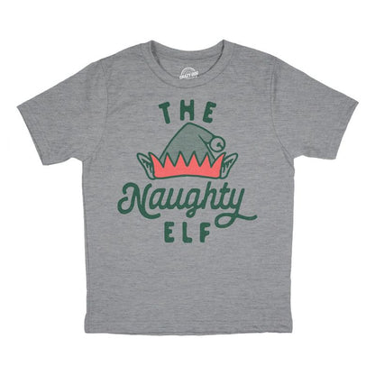 Youth The Naughty Elf T Shirt Funny Bad Behavior Xmas Elves Joke Tee For Kids - Crazy Dog Youth T Shirt