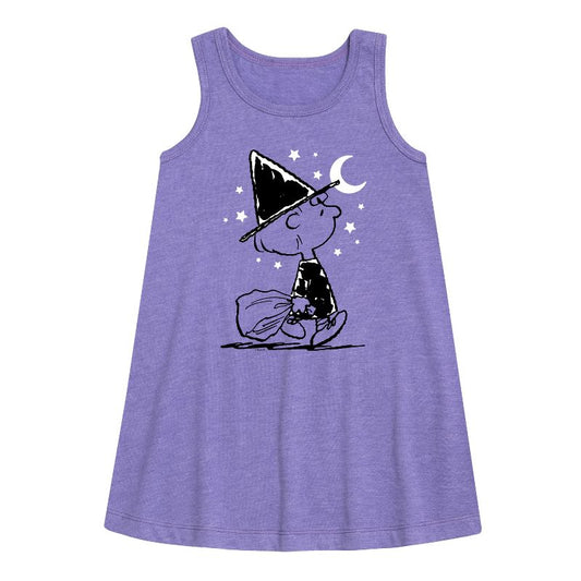 Girls' - Peanuts - Sally Witch Graphic Sleeveless Aline Dress