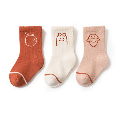 MyKids-Usa Baby Cute Print Pattern Mid-Tube Cotton Socks In Spring Autumn