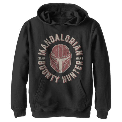 Boy's Star Wars The Mandalorian Helmet Stamp Pull Over Hoodie