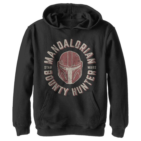 Boy's Star Wars The Mandalorian Helmet Stamp Pull Over Hoodie