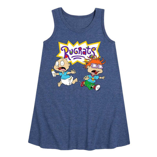 Girls' - Rugrats - Run Graphic Sleeveless Aline Dress