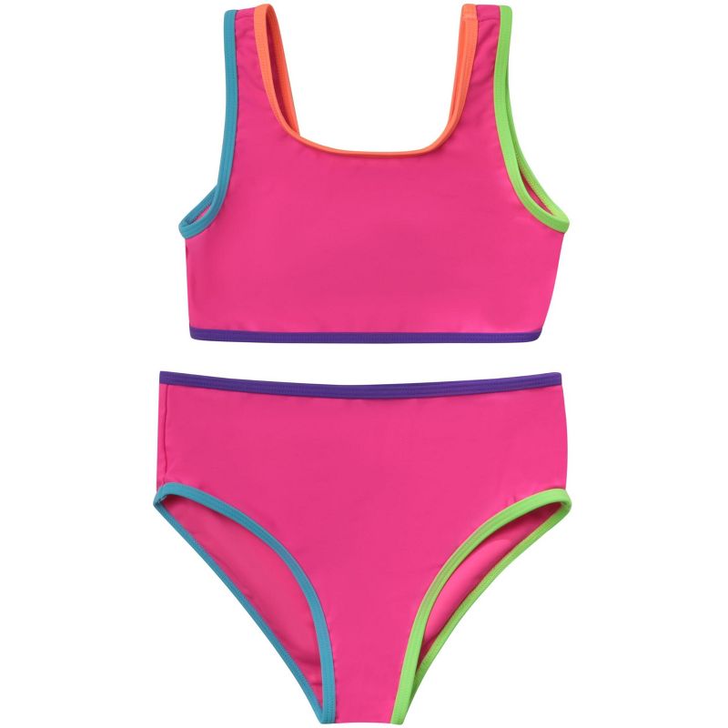 Just Love Girls’ UPF 50+ 2-Piece Bikini Swimsuit Set – Neon, Tie-Dye & Ombre Styles for Kids