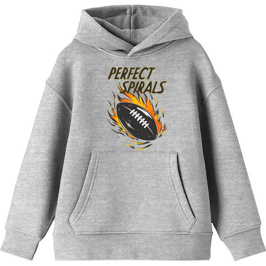 "Perfect Spirals" Flaming Football Youth Long Sleeve Hoodie