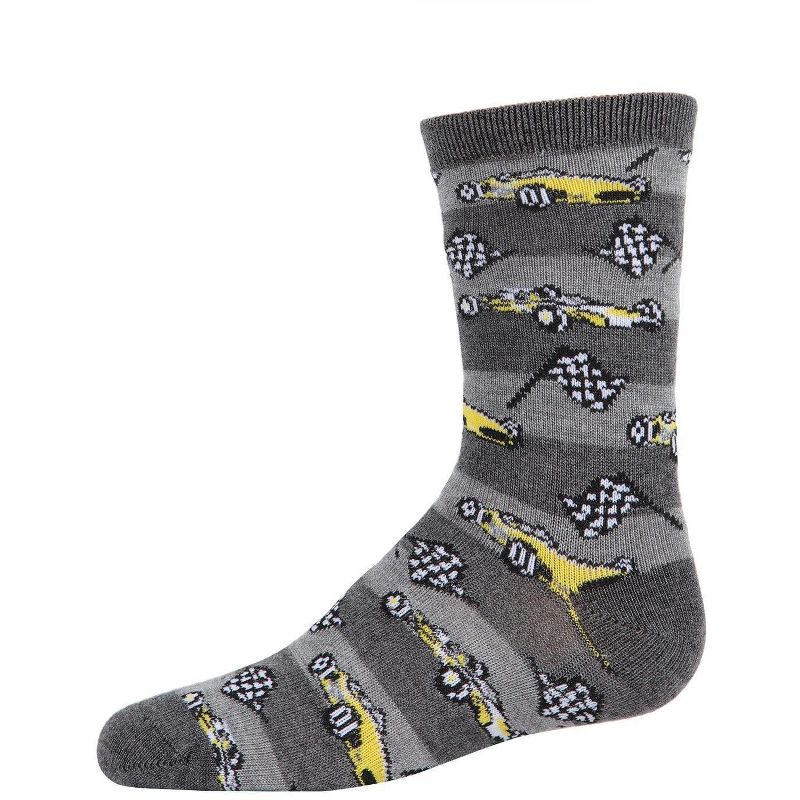Memoi Boys' Race Car Rayon from Bamboo Crew Socks