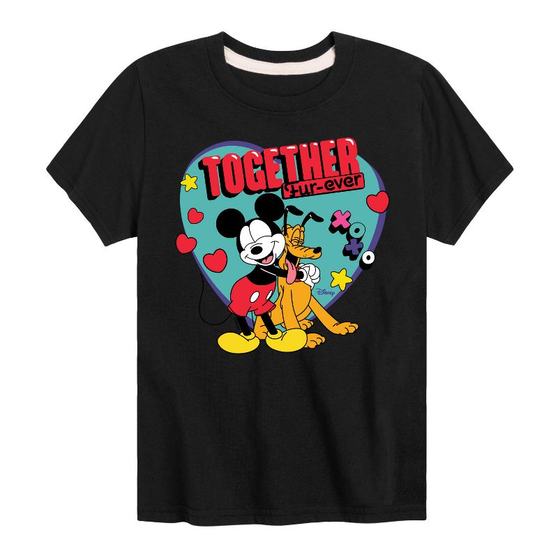 Boys' - Disney - Together Fur Ever Mickey Pluto Short Sleeve Graphic T-Shirt