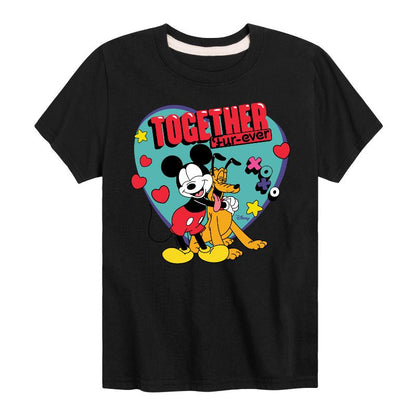 Boys' - Disney - Together Fur Ever Mickey Pluto Short Sleeve Graphic T-Shirt