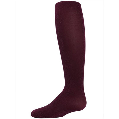 Memoi Girls' Metallic Shimmer Opaque Tights