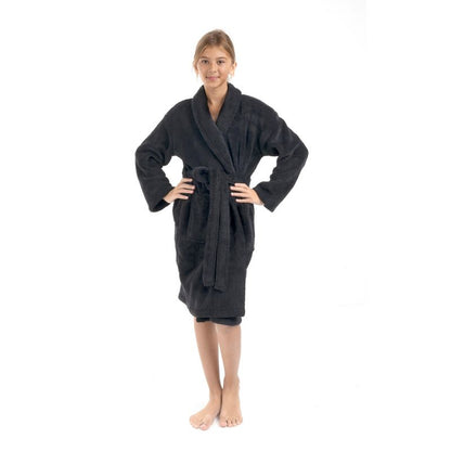 BC BARE COTTON Girls Shawl Robe Microfiber Plush Fleece Bathrobe