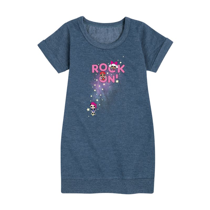 Girls' - LOL Surprise! - Space Rock Girls Graphic Short Sleeve Fleece Dress