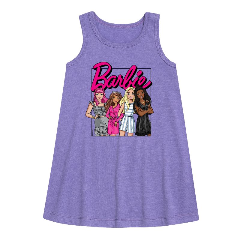 Girls' - Barbie - Girls All Together Graphic Sleeveless Aline Dress