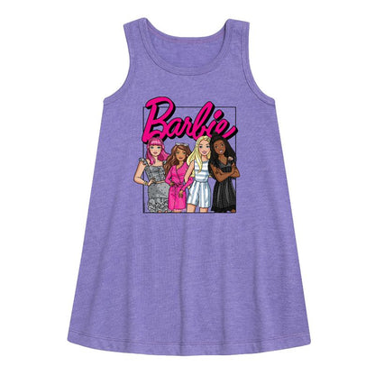 Girls' - Barbie - Girls All Together Graphic Sleeveless Aline Dress