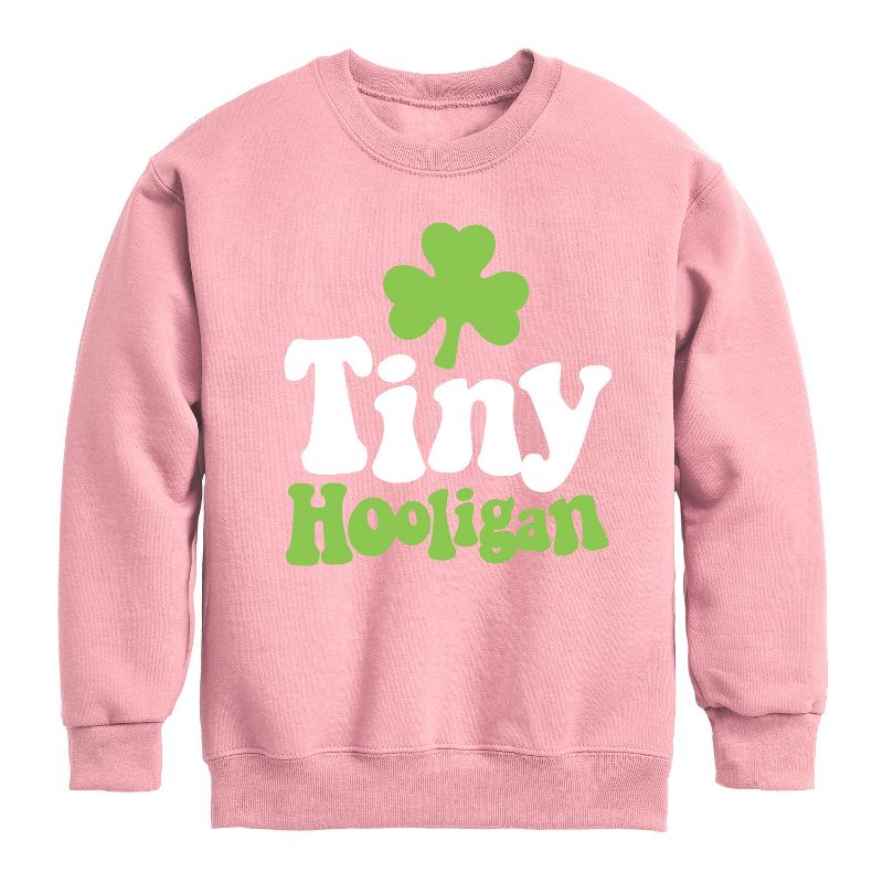 Boys' - Instant Message - St. Patrick's Day Tiny Hooligan Graphic Long Sleeve Fleece Sweatshirt