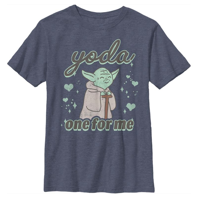 Boy's Star Wars Valentine's Day Yoda One for Me Distressed T-Shirt