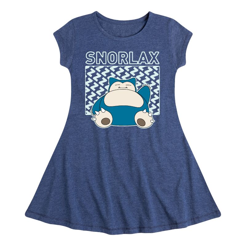 Girls' - Pokémon - Snorlax Fit & Flair Cap Sleeve Dress
