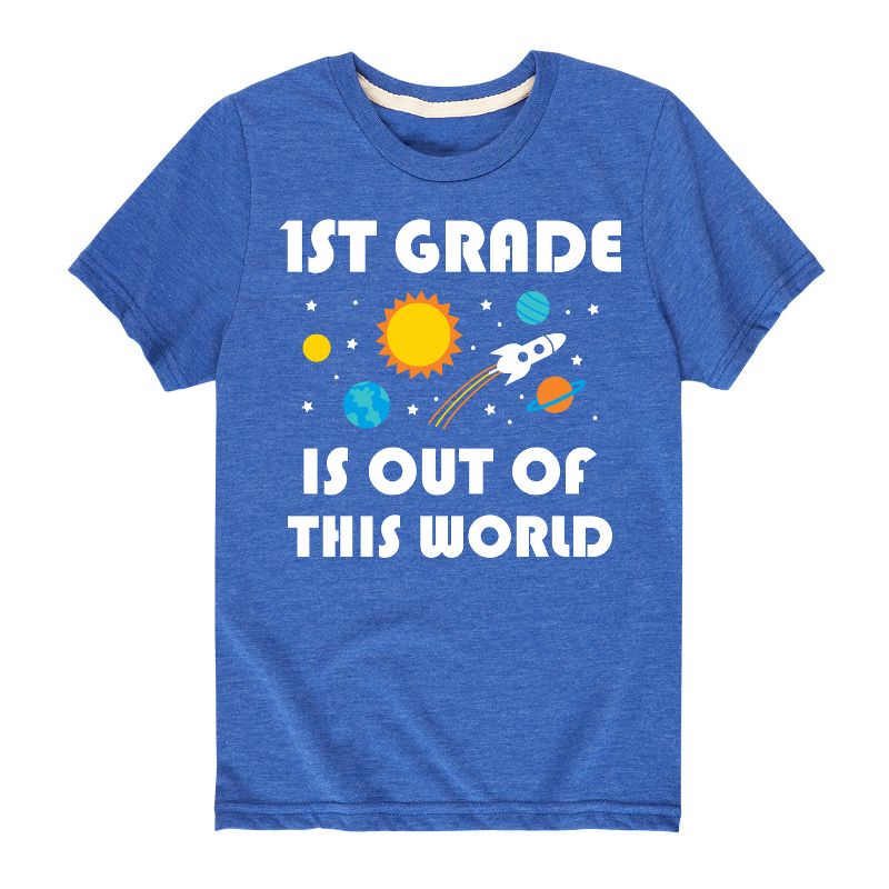 تي شيرت جرافيكي بأكمام قصيرة للصف الأول الابتدائي - رسالة فورية - من خارج هذا العالم