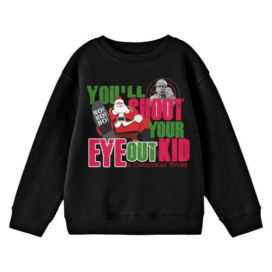 Bioworld A Christmas Story You'll Shoot Your Eye Out Kid Youth Black Graphic Sweatshirt