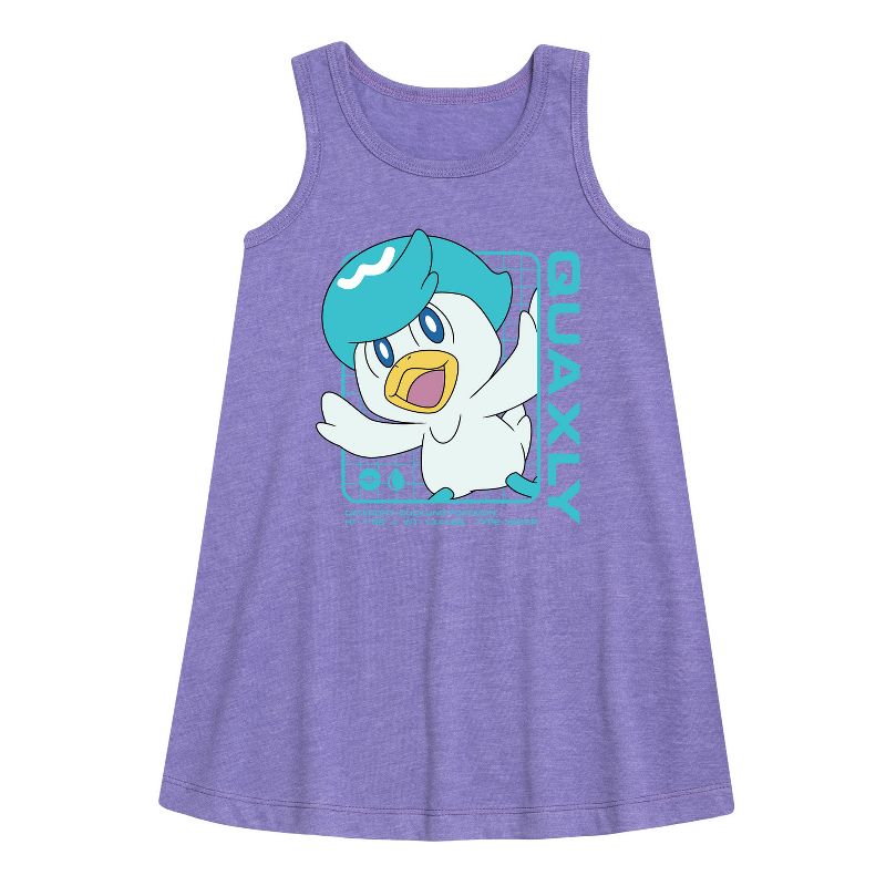Girls' - Pokémon - Quaxly Stats Graphic Sleeveless Aline Dress