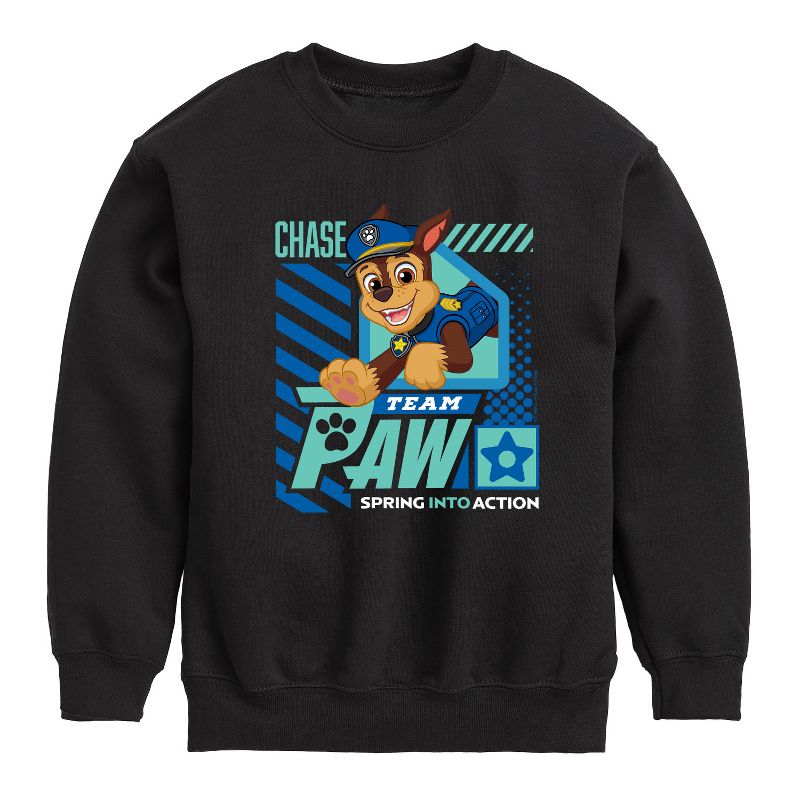 Boys' - Paw Patrol - Team Paw Chase Graphic Long Sleeve Fleece Sweatshirt