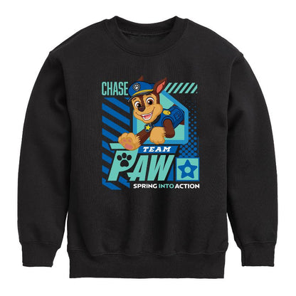 Boys' - Paw Patrol - Team Paw Chase Graphic Long Sleeve Fleece Sweatshirt