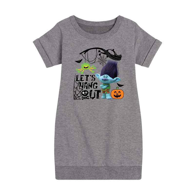 Girls' - Trolls - Lets Hang Out Branch Graphic Short Sleeve Fleece Dress