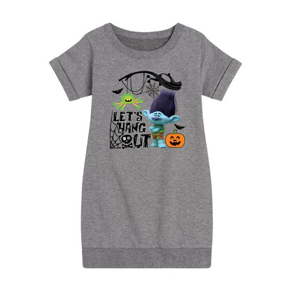 Girls' - Trolls - Lets Hang Out Branch Graphic Short Sleeve Fleece Dress