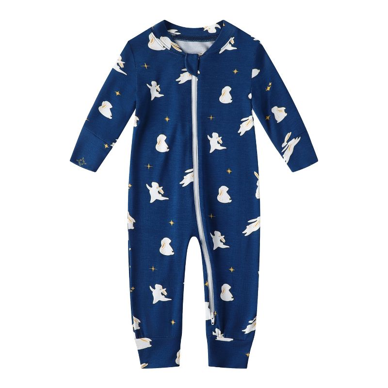 Owlivia Bamboo Footless Pajama, Baby Romper - Moon Rabbit